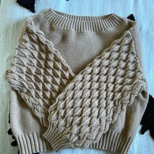 Tan off shoulder sweater